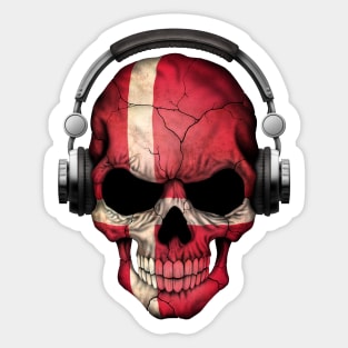 Dark Skull Deejay with Danish Flag Sticker